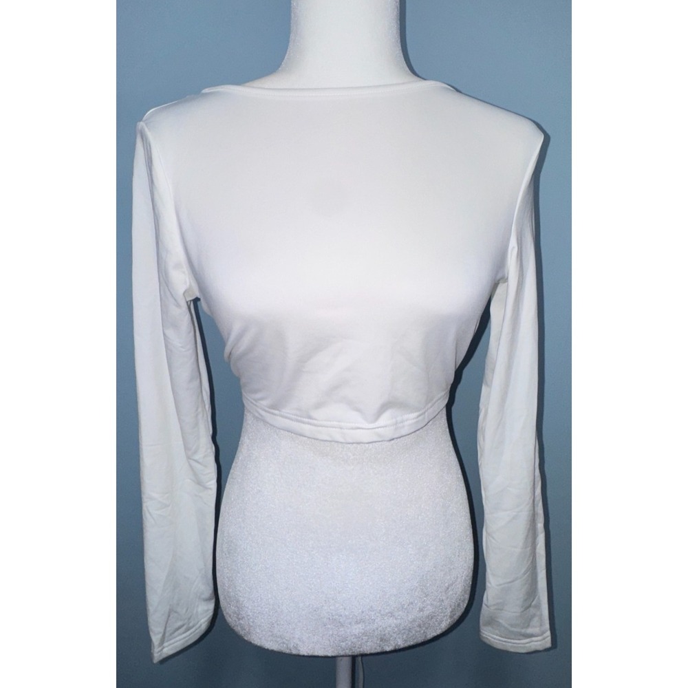Womens Medium Crop Top Tie Back Long Sleeve Statement Piece Going Out Bold